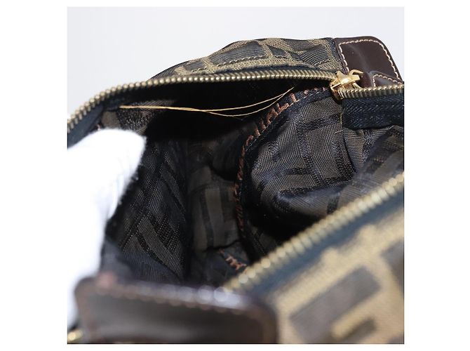 FENDI Zucca Canvas Tasche Schwarz Braun Auth am9590 - Ansicht 17