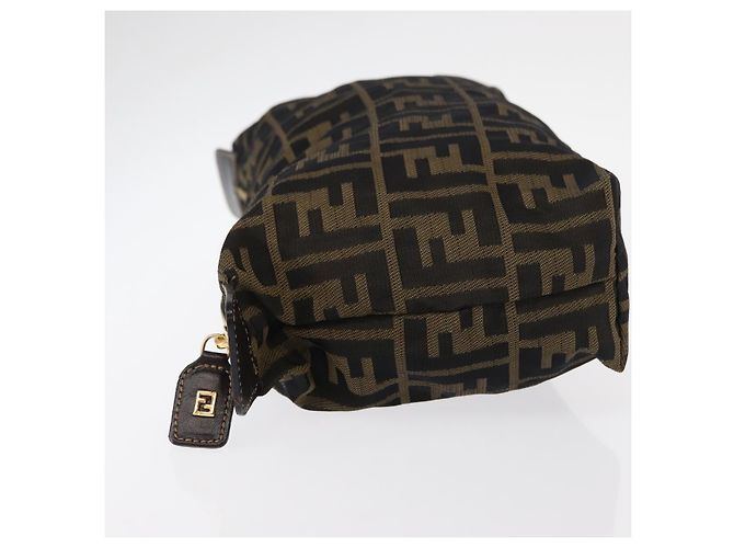 FENDI Zucca Canvas Tasche Schwarz Braun Auth am9590 - Ansicht 4