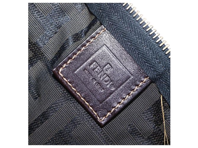 FENDI Zucca Canvas Tasche Schwarz Braun Auth am9590 - Ansicht 9