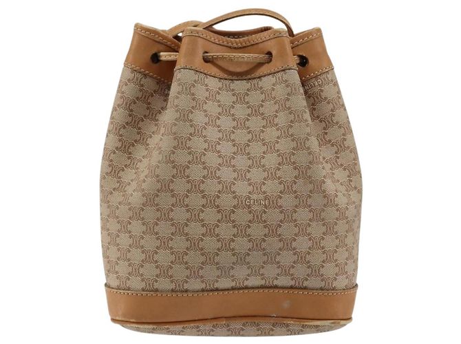 Céline Borsa a Spalla in Tela Macadam CELINE Beige Auth BA8004 - vista 2