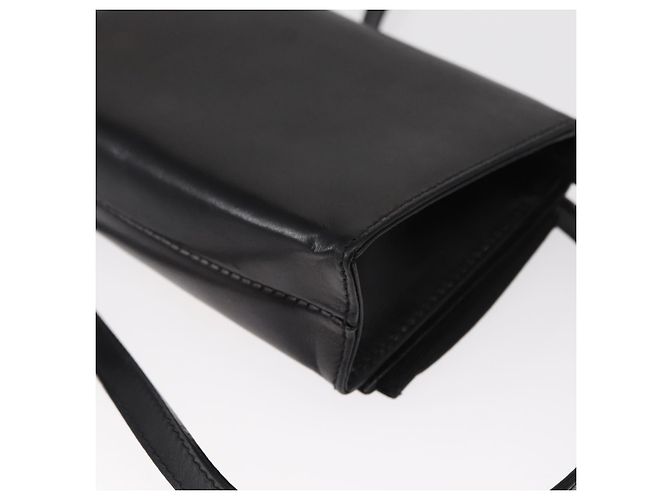 Borsa a Spalla Vala in Pelle Nera e Oro Salvatore Ferragamo Auth ka135 Nero D'oro - vista 17