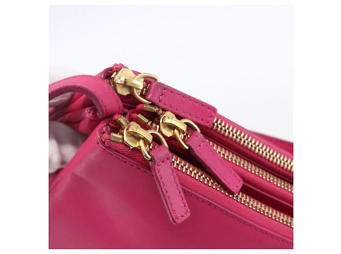 Céline Borsa a Spalla Trio Small in Pelle Rosa Oro Auth BA7686 D'oro - vista 10