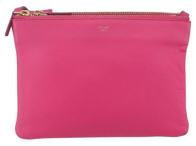 Céline Borsa a Spalla Trio Small in Pelle Rosa Oro Auth BA7686 D'oro - vista 13