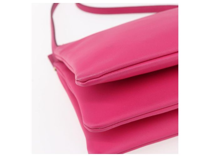 Céline Borsa a Spalla Trio Small in Pelle Rosa Oro Auth BA7686 D'oro - vista 14
