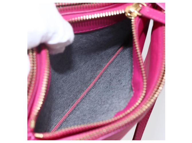 Céline Borsa a Spalla Trio Small in Pelle Rosa Oro Auth BA7686 D'oro - vista 20