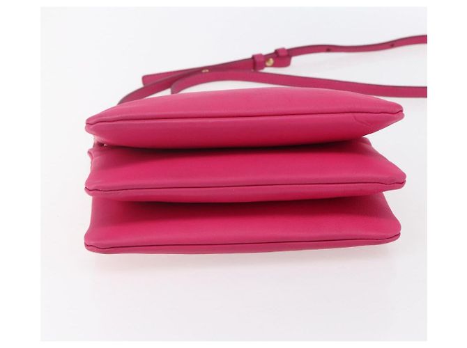 Céline Borsa a Spalla Trio Small in Pelle Rosa Oro Auth BA7686 D'oro - vista 5