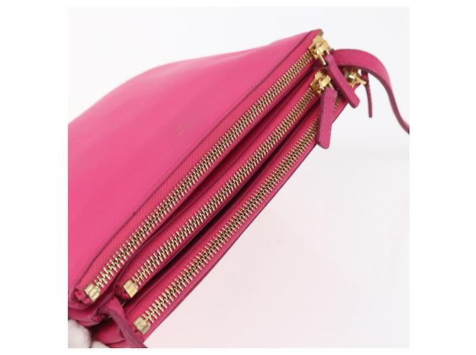 Céline Borsa a Spalla Trio Small in Pelle Rosa Oro Auth BA7686 D'oro - vista 6