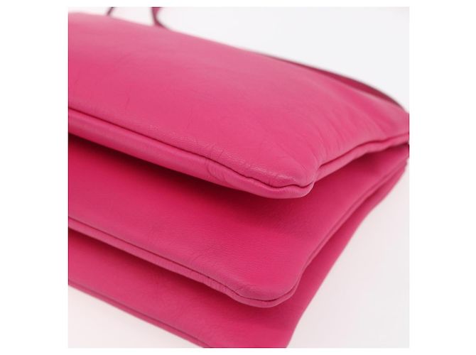 Céline Borsa a Spalla Trio Small in Pelle Rosa Oro Auth BA7686 D'oro - vista 9