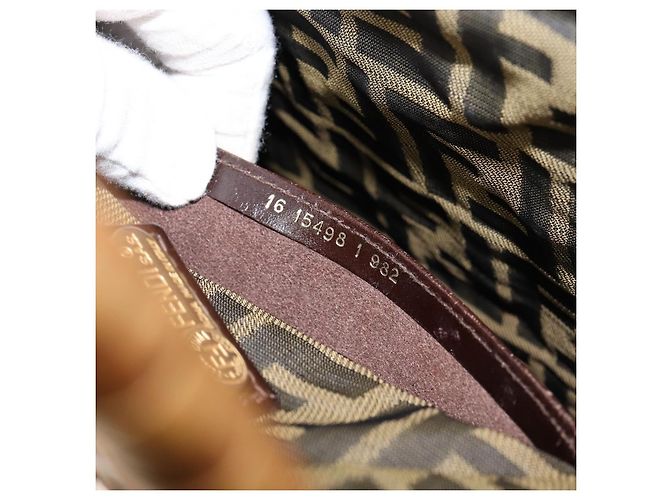 Borsa a Mano FENDI Rattan Marrone Oro Auth ka098 D'oro - vista 12