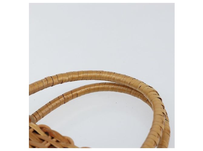 Borsa a Mano FENDI Rattan Marrone Oro Auth ka098 D'oro - vista 14