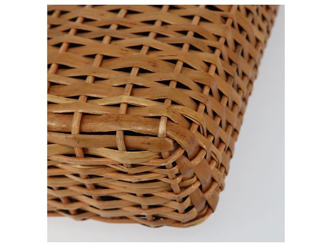 Borsa a Mano FENDI Rattan Marrone Oro Auth ka098 D'oro - vista 15