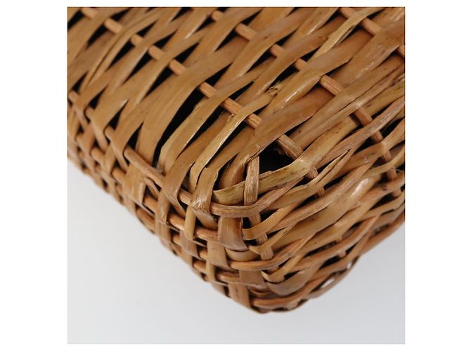 Borsa a Mano FENDI Rattan Marrone Oro Auth ka098 D'oro - vista 16