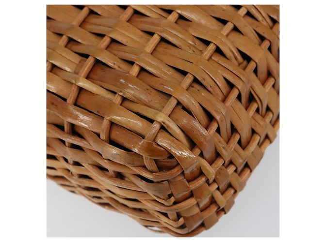 Borsa a Mano FENDI Rattan Marrone Oro Auth ka098 D'oro - vista 17