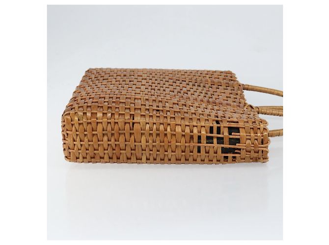Borsa a Mano FENDI Rattan Marrone Oro Auth ka098 D'oro - vista 3