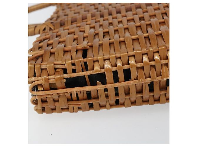 Borsa a Mano FENDI Rattan Marrone Oro Auth ka098 D'oro - vista 6