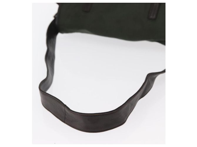 Bolso de Hombro PRADA de Nylon Cuero Caqui Plata Auténtico bs31146 - vista 7
