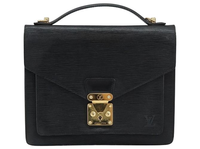 LOUIS VUITTON Borsa a Mano Epi Monceau 28 Nera M52122 LV Auth ka020 Nero - vista 13