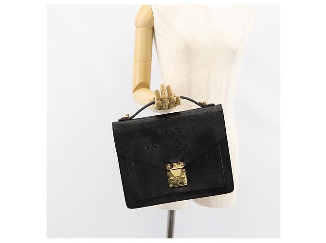 LOUIS VUITTON Borsa a Mano Epi Monceau 28 Nera M52122 LV Auth ka020 Nero - vista 26