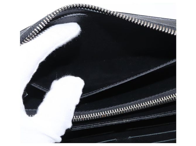 LOUIS VUITTON Cartera Larga Zippy XL Taiga Negra M44275 LV Auth 153416 Negro - vista 21