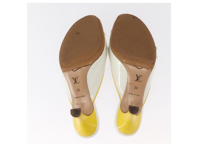 LOUIS VUITTON Schuhe Leder Canvas 2 Set Silber Weiß LV Auth th6500 - Ansicht 6