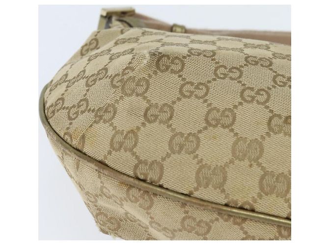 Borsa a Spalla Gucci GG Canvas Sherry Line Beige Oro 181092 Auth 150514 D'oro - vista 10