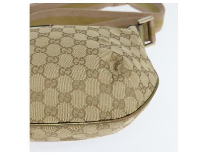 Borsa a Spalla Gucci GG Canvas Sherry Line Beige Oro 181092 Auth 150514 D'oro - vista 11