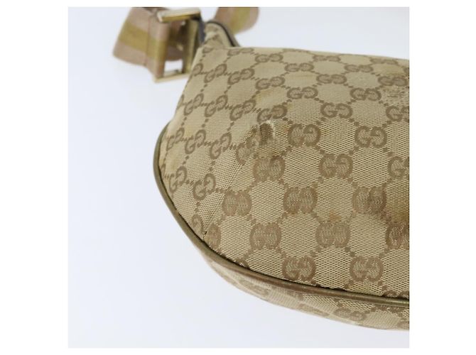 Borsa a Spalla Gucci GG Canvas Sherry Line Beige Oro 181092 Auth 150514 D'oro - vista 12