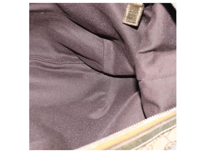 Borsa a Spalla Gucci GG Canvas Sherry Line Beige Oro 181092 Auth 150514 D'oro - vista 17