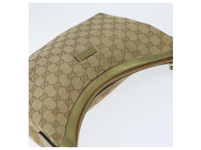 Borsa a Spalla Gucci GG Canvas Sherry Line Beige Oro 181092 Auth 150514 D'oro - vista 6