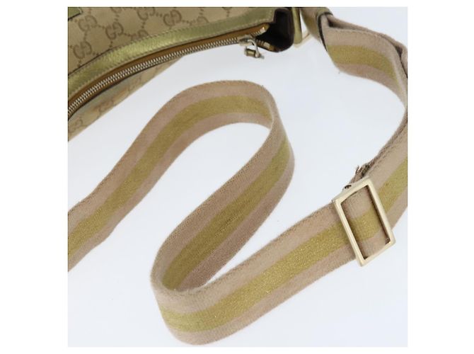 Borsa a Spalla Gucci GG Canvas Sherry Line Beige Oro 181092 Auth 150514 D'oro - vista 7
