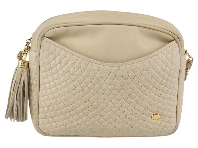 BALLY Borsa a Spalla in Pelle Trapuntata con Catena Avorio Oro Auth 151031 D'oro Crudo - vista 13