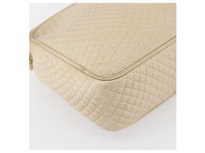 BALLY Borsa a Spalla in Pelle Trapuntata con Catena Avorio Oro Auth 151031 D'oro Crudo - vista 16