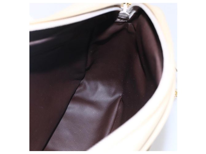 BALLY Borsa a Spalla in Pelle Trapuntata con Catena Avorio Oro Auth 151031 D'oro Crudo - vista 18