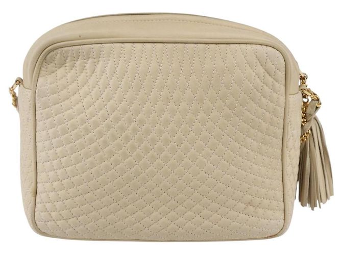 BALLY Borsa a Spalla in Pelle Trapuntata con Catena Avorio Oro Auth 151031 D'oro Crudo - vista 2