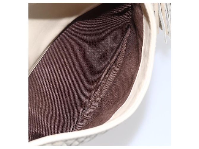 BALLY Borsa a Spalla in Pelle Trapuntata con Catena Avorio Oro Auth 151031 D'oro Crudo - vista 21