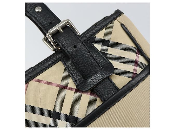 Burberry Nova Check Handtasche aus Canvas Beige Silber Authentisch bs30646 - vue 10