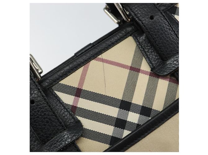 Burberry Nova Check Handtasche aus Canvas Beige Silber Authentisch bs30646 - vue 11