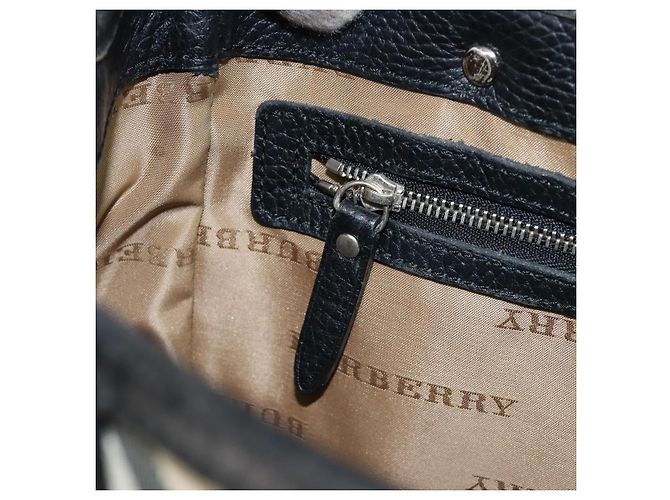 Burberry Nova Check Handtasche aus Canvas Beige Silber Authentisch bs30646 - vue 20