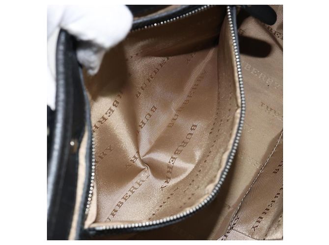 Burberry Nova Check Handtasche aus Canvas Beige Silber Authentisch bs30646 - vue 21