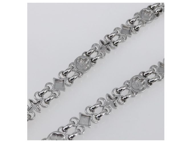LOUIS VUITTON Cintura a Spalla in Catena Metal 23,6"" Argento LV Auth 150644 - vista 8