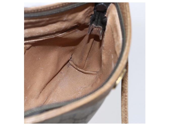 Borsa a Spalla GUCCI GG Plus Supreme in Pelle PVC Beige Oro Auth 150999 D'oro - vista 19
