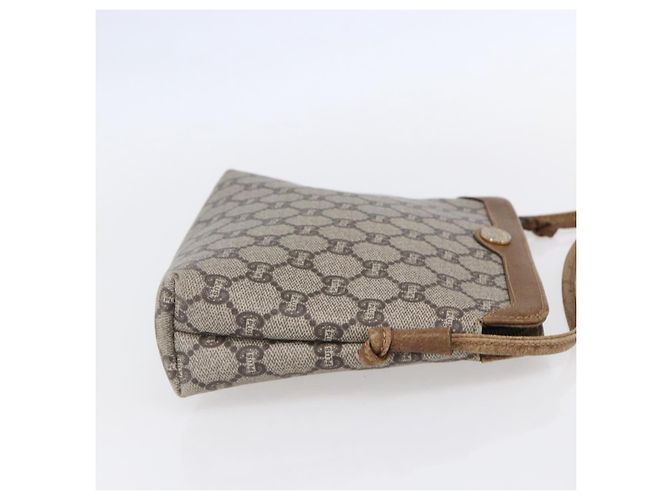 Borsa a Spalla GUCCI GG Plus Supreme in Pelle PVC Beige Oro Auth 150999 D'oro - vista 5