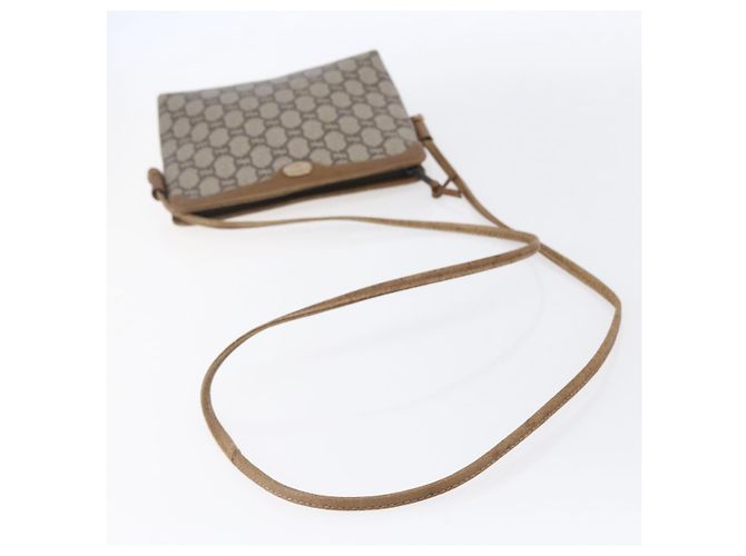 Borsa a Spalla GUCCI GG Plus Supreme in Pelle PVC Beige Oro Auth 150999 D'oro - vista 7