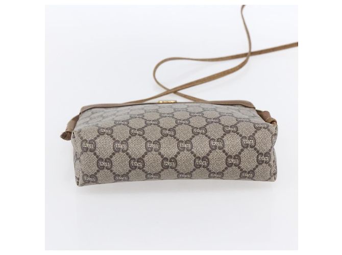 Borsa a Spalla GUCCI GG Plus Supreme in Pelle PVC Beige Oro Auth 150999 D'oro - vista 9