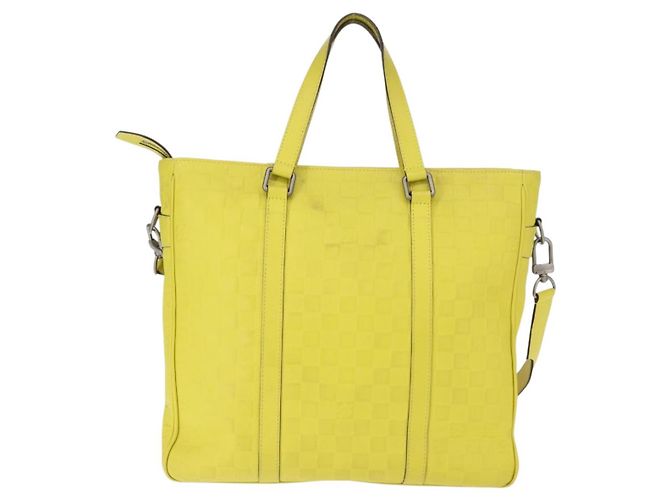 LOUIS VUITTON Borsa 2Way Tadao PM Damier Anfini Gialla N41393 LV Auth ep11572 Giallo - vista 2