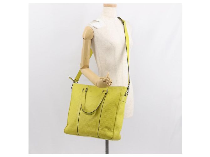 LOUIS VUITTON Borsa 2Way Tadao PM Damier Anfini Gialla N41393 LV Auth ep11572 Giallo - vista 24