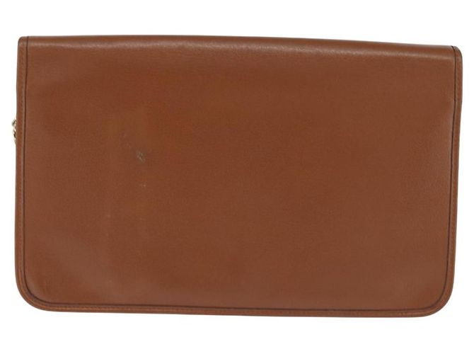 Borsa a spalla con catena Christian Dior in pelle marrone dorato Auth BA7503 D'oro - vista 3