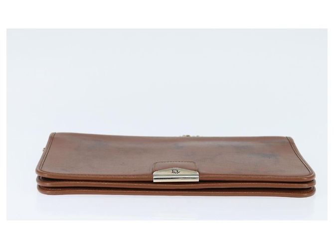 Borsa a spalla con catena Christian Dior in pelle marrone dorato Auth BA7503 D'oro - vista 9
