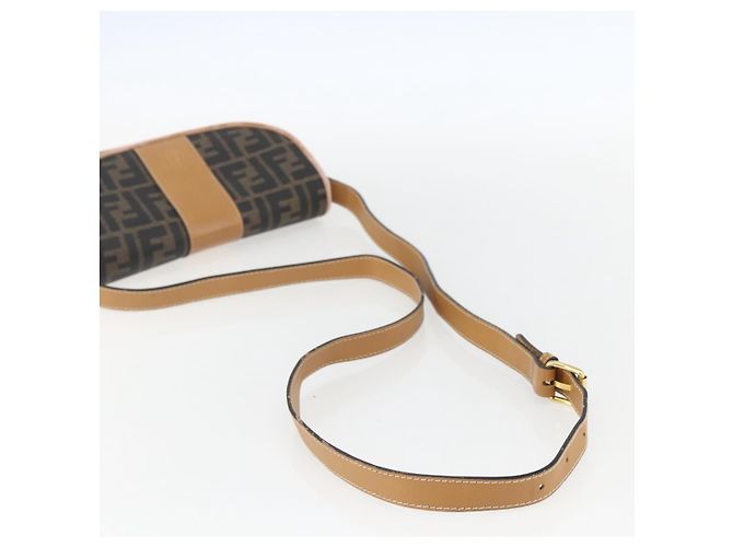 Borsa a Spalla in Tela Zucca FENDI PVC Nero Marrone Oro Auth ti3485 D'oro - vista 7