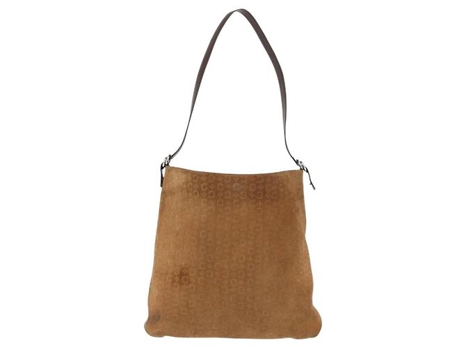Céline Borsa a Spalla in Tela Macadam C di CELINE in Suede Marrone Oro Auth ti3487 D'oro - vista 13
